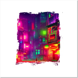 Japan Neon City Lights Posters and Art